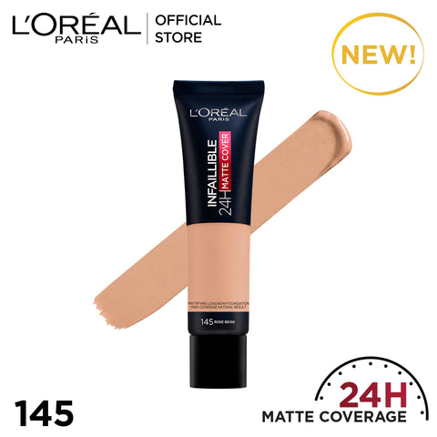 LOreal Paris Infallible 24H Matte Cover Liquid Foundation - 145 Rose Beige