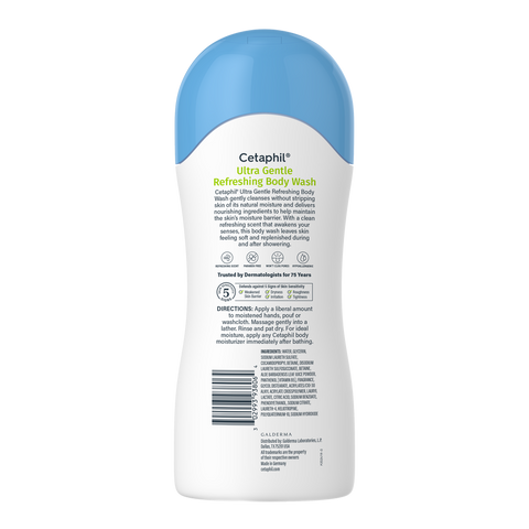 Cetaphil Ultra Gentle Refreshing Body Wash Dry to Normally Sensitive Skin 500ML