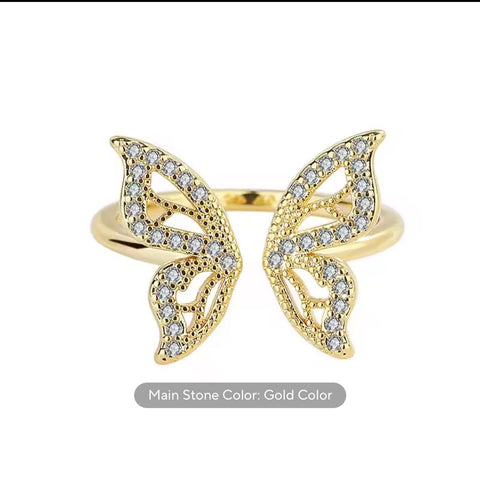 Butterfly Style Ring With Adjustable Size