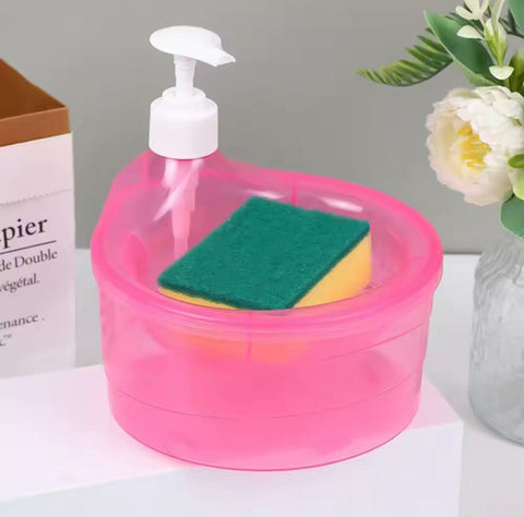 DispenserCreative Kitchen Dishwashing Liquid Dispenser Kitchen Dish Soap Dispenser With Sponge Liquid Pump Soap Container