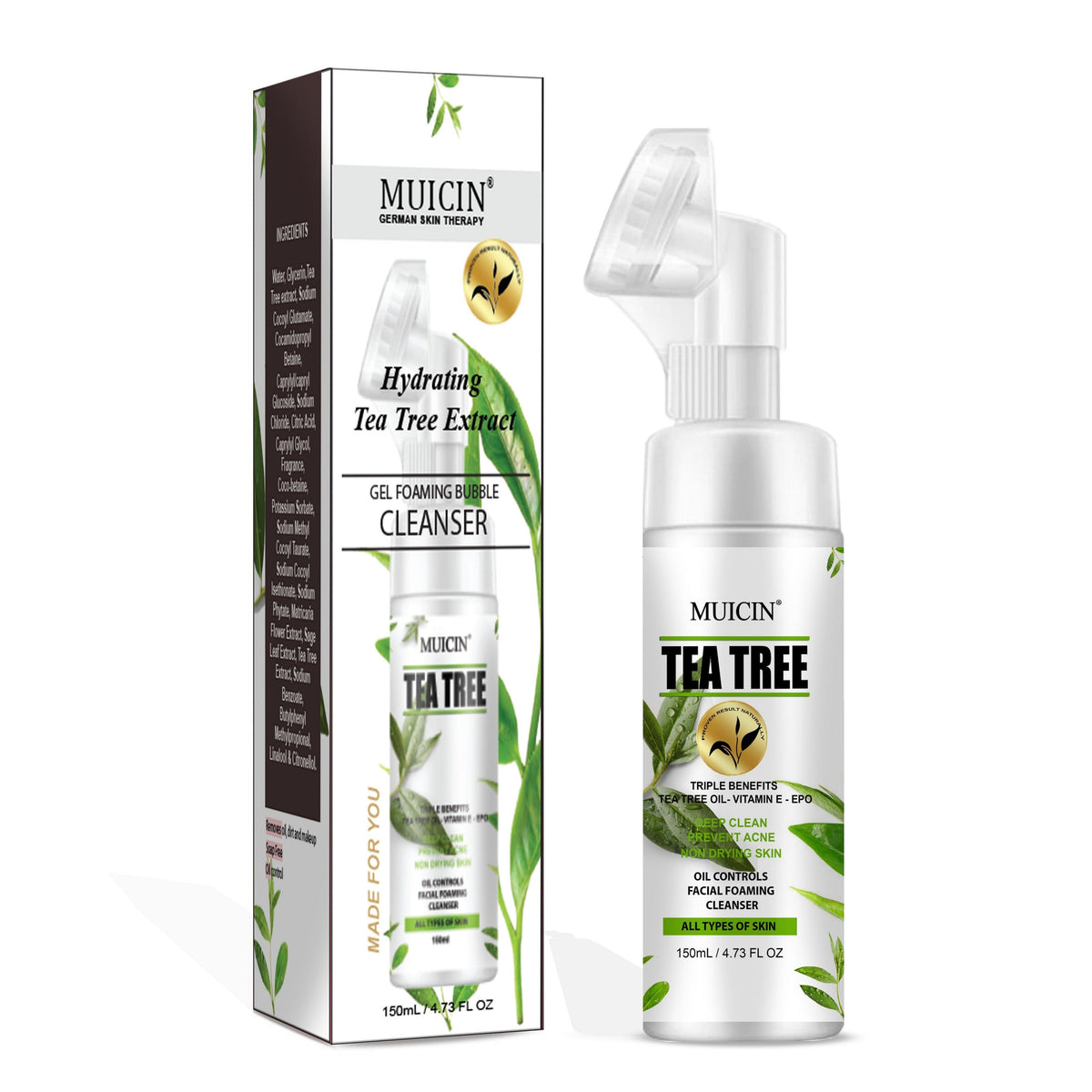MUICIN - Tea Tree Bubble Foaming Facial Cleanser - Purifying Foam Magic