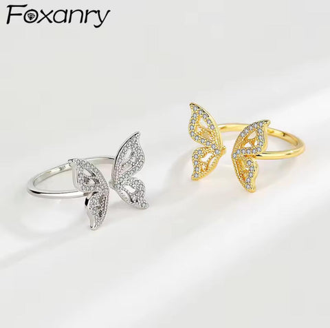 Butterfly Style Ring With Adjustable Size