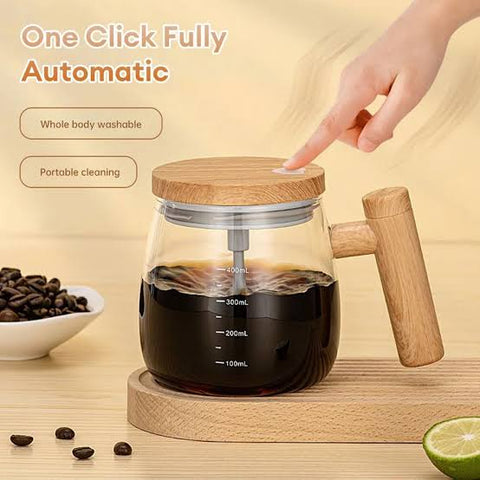 One-click Automatic Glass Mixing Coffee Mug 400ml