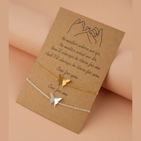 Shein- 2pcs Butterfly Charm Bracelet