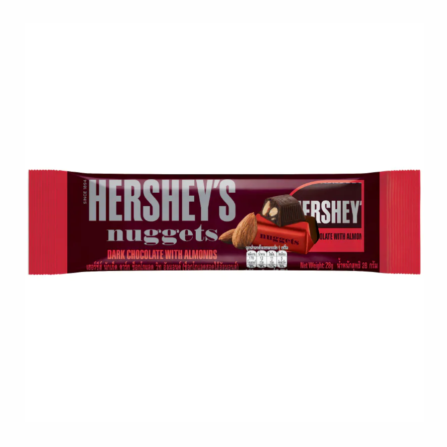 Hersheys Nuggets Dark Chocolate with Almonds 28g.