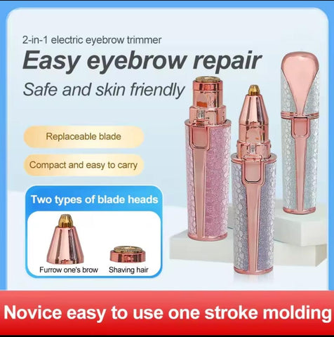 2 In1 Rechargeable Facial Hair Removal and Eyebrow Shaver