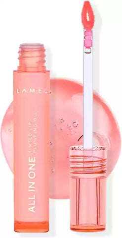 LAMEL All in One Lip Tinted Plumping Oil, 401 peachy