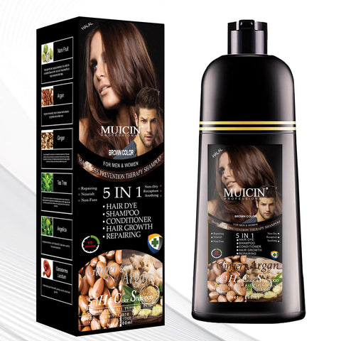 MUICIN - 5 In 1 Hair Color Shampoo With Ginger & Argan Oil - Color Refresh & Repair