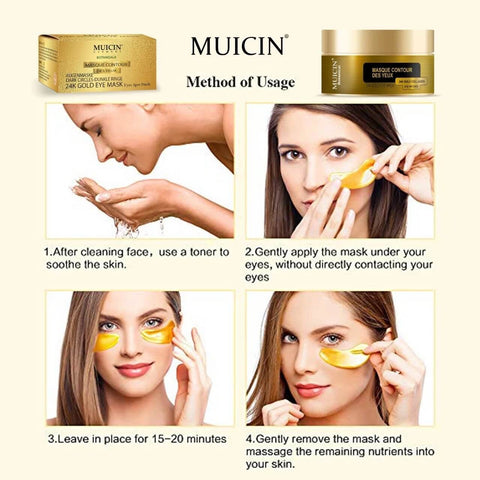 MUICIN - Gold Infused Collagen Eye Patches - Luxurious Eye Revitalizer