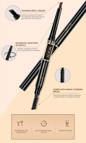 MUICIN - 2 In 1 Eyebrow Marker Eyeliner - Dual-End Precision