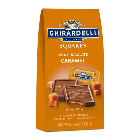GHIRARDELLI Milk Chocolate Squares with Caramel Filling, 151g