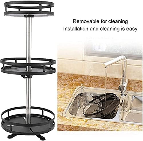 Home.Co- Rotating Iron Storage Rack 3 Layer