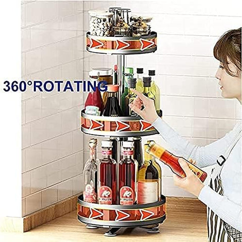 Home.Co- Rotating Iron Storage Rack 3 Layer