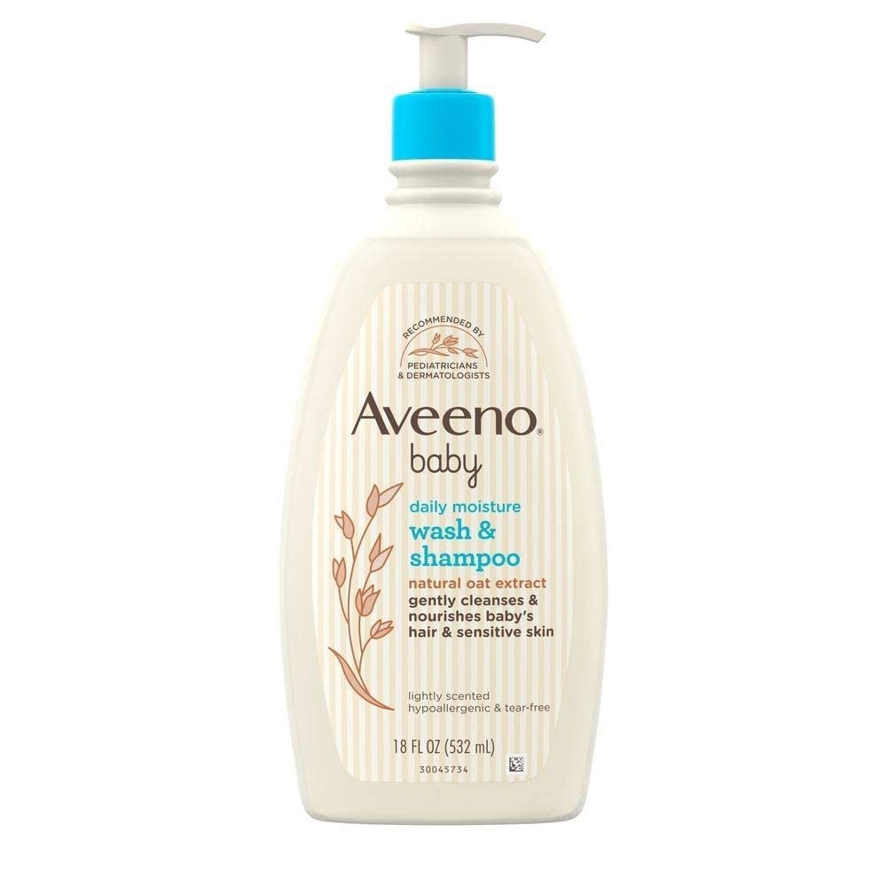 Aveeno Baby Daily Moisture Wash & Shampoo Natural OAT Extract 976ml
