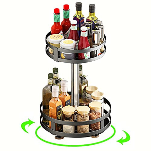 Home.Co- Rotating Iron Storage Rack 2 Layer