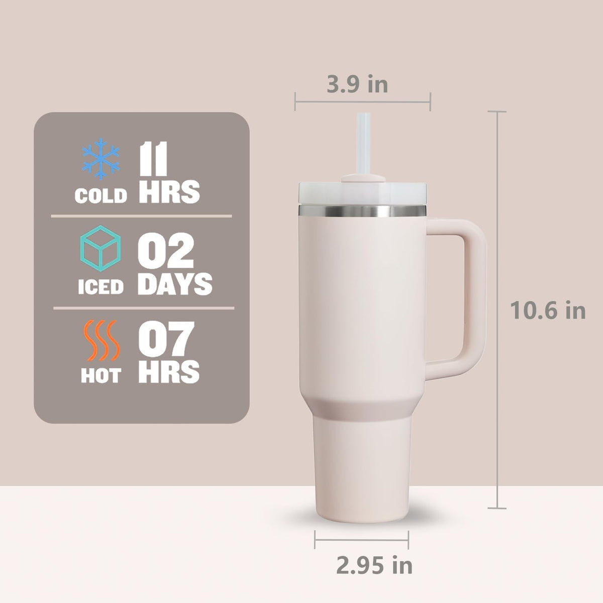 Home.Co - 1Pc Stainless Steel Tumbler 40oz - Rose