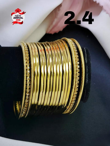 New Arrival Beautiful Premium  Fancy Indian Gold & Silver plated Metal Chori set 4 Girls