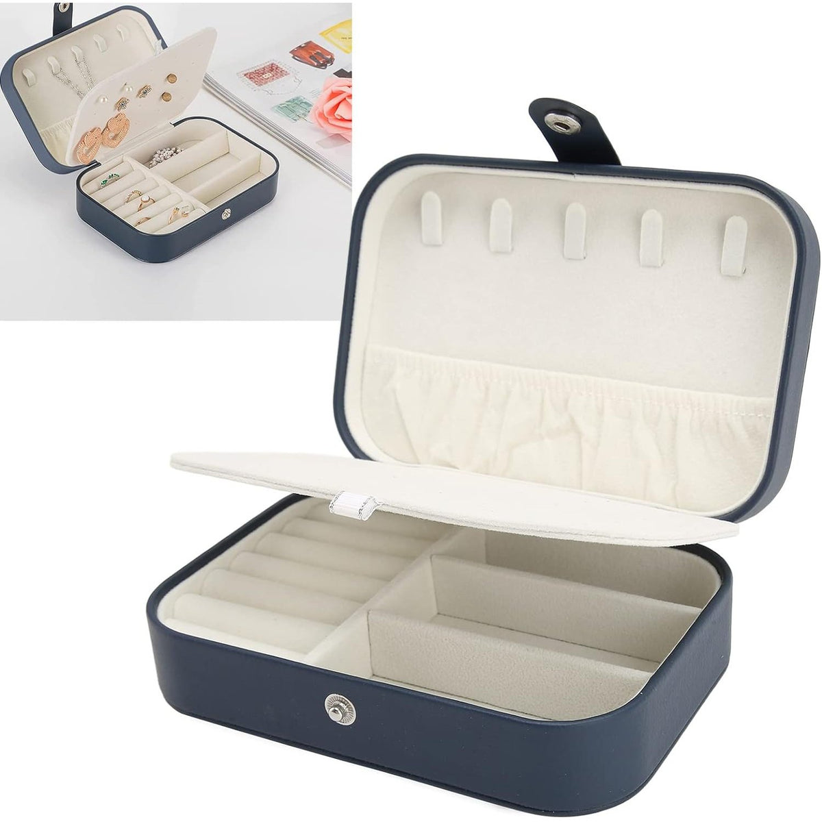 Home.Co - Double Layer Jewellery Box- Navy Blue