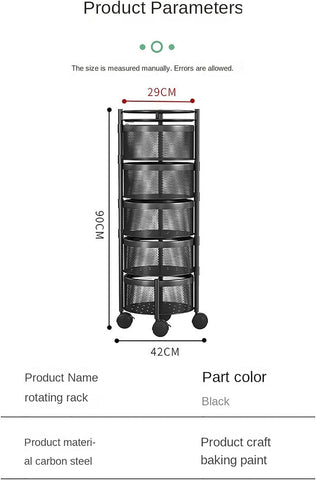 Home.Co- Round Kitchen Storage Trolly 5 Layer