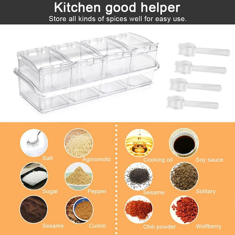 Home.Co- Crystal 4pcs Seasoning Box