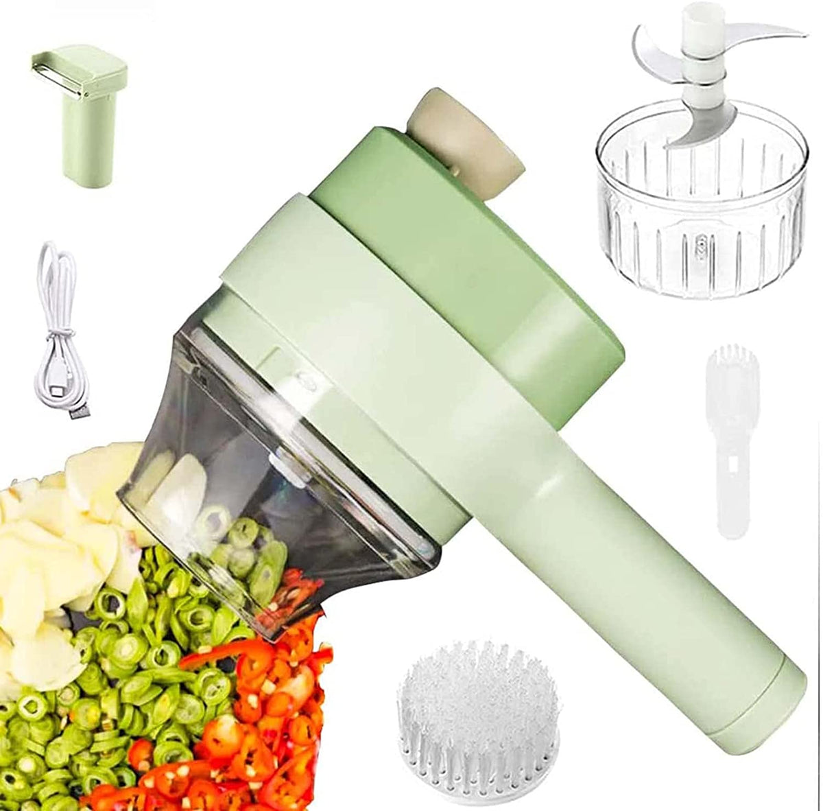 Home.Co- 4 In 1 Handheld Electric Vegetable Cutter