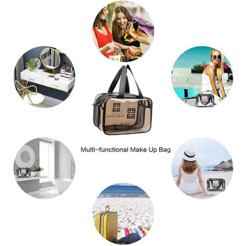 Home.Co - Double Layer Transparent Travel Cosmetic Pouch- Large