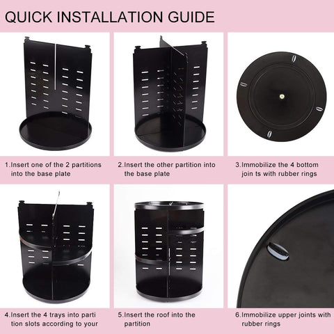 Home.Co- Black Rotating Organizer