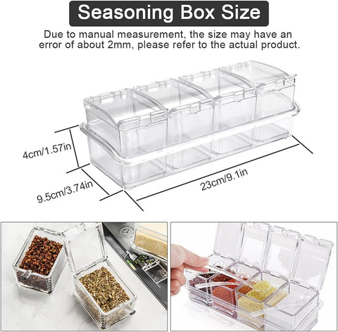 Home.Co- Crystal 4pcs Seasoning Box