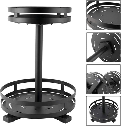 Home.Co- Rotating Iron Storage Rack 2 Layer