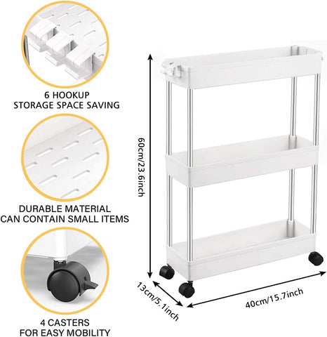 Home.Co - 3 Tier Slim Trolly