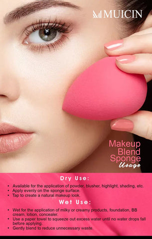MUICIN - Pink Sponge Makeup Blender - Smooth, Seamless Coverage