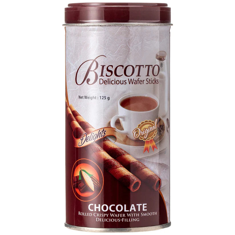 Biscotto Wafer Sticks Chocolate Tin 125g