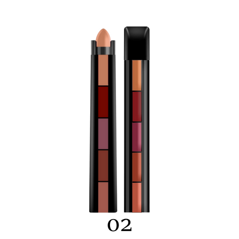 MUICIN - 5 In 1 Matte Lipsticks - Matte Quintessence
