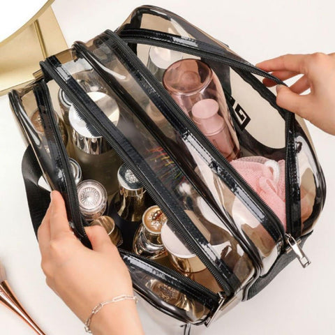 Home.Co - Double Layer Transparent Travel Cosmetic Pouch- Large