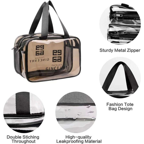 Home.Co - Double Layer Transparent Travel Cosmetic Pouch- Large