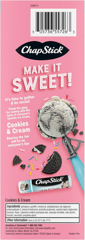 ChapStick Ice Cream Social Cookies & Cream Party Pack 12-Piece