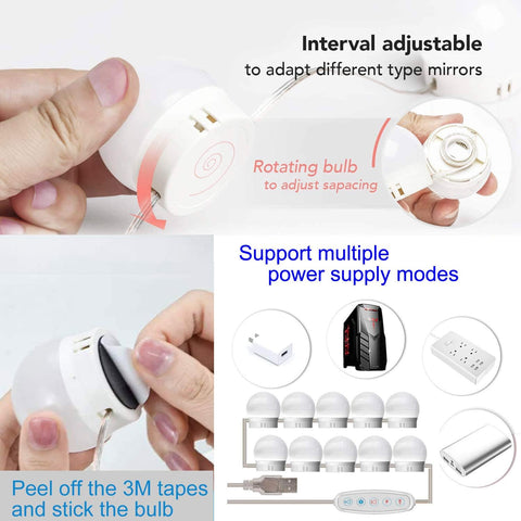 Home.Co- LED Bulb Mirror Lights