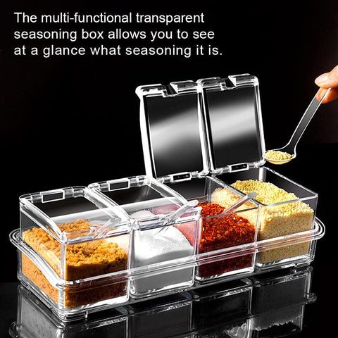 Home.Co- Crystal 4pcs Seasoning Box