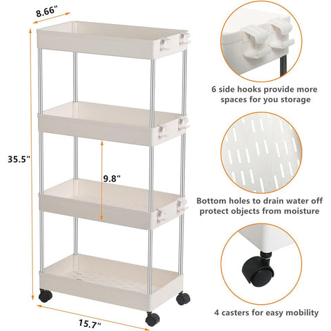 Home.Co- 4 Layer Smart Trolly