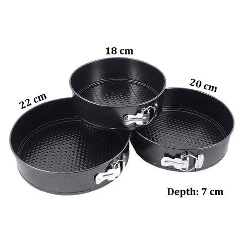 Home.Co- Set of 3 Nonstick Cake Pan