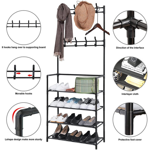 Home.Co - Multifunctional Coat & Shoes Rack