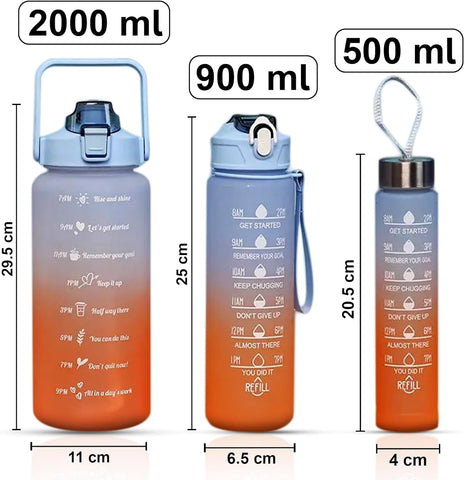 Home.Co- 3pcs Colourful Water Bottle Set - Random Color