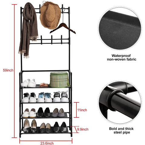 Home.Co - Multifunctional Coat & Shoes Rack