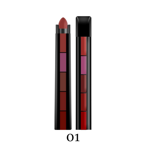 MUICIN - 5 In 1 Matte Lipsticks - Matte Quintessence