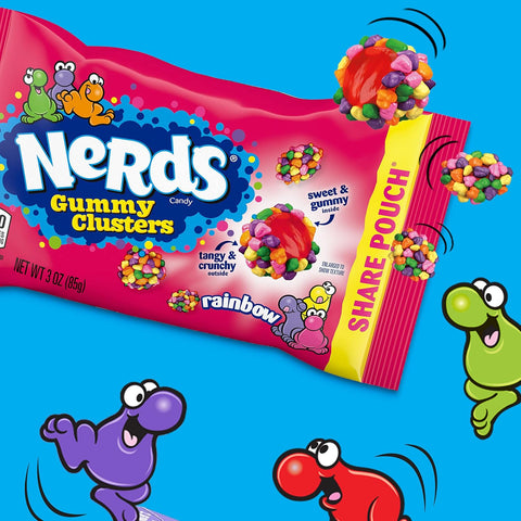 Nerds Gummy Clusters Candy, Rainbow 3 oz Bags