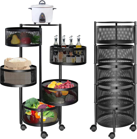 Home.Co- Round Kitchen Storage Trolly 5 Layer