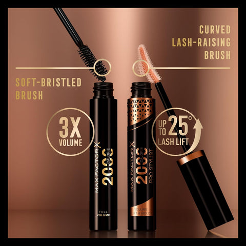 Max Factor 2000 Calorie Pro Stylist Mascara, Black, 9ml