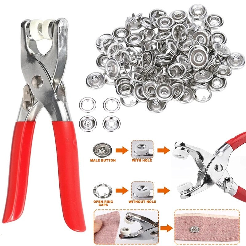 Metal Snaps Buttons Pliers Set Snap Fasteners Ki Tool With Buttons
