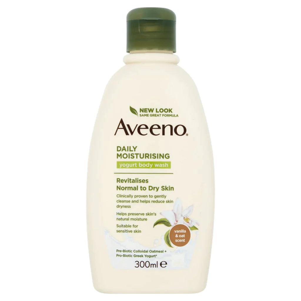 AVEENO DAILY MOISTURISING YOGURT BODY CREAM VANILLA & OAT SCENT PUMP 300ML