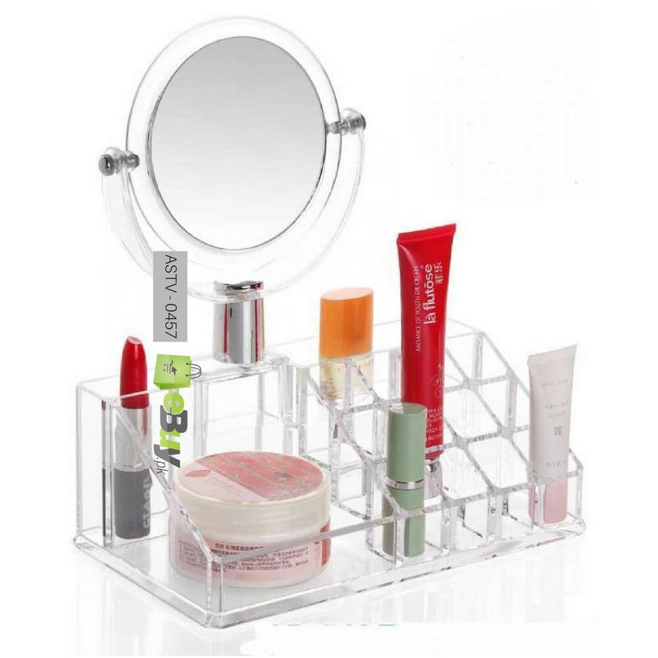 Home.Co - Acrylic Lipstick Cosmetic Organizer With Mirror